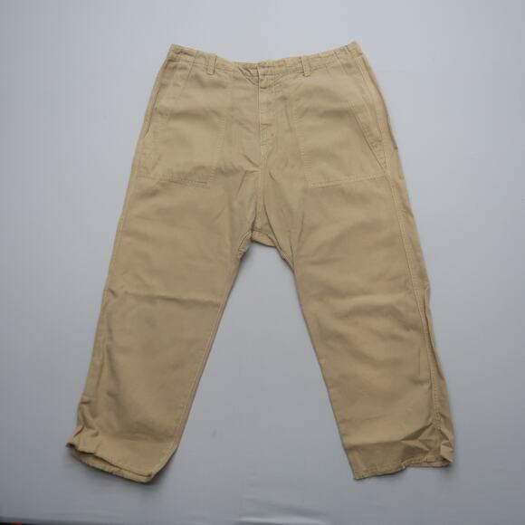 Nili Lotan Womens Luna Pants Size 10 Beige Drop Crotch Linen Blend Trousers - Picture 2 of 13